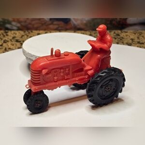 Vintage Red Plastic Ohio Farm Tractor Collectible Toy [ Read Details ]